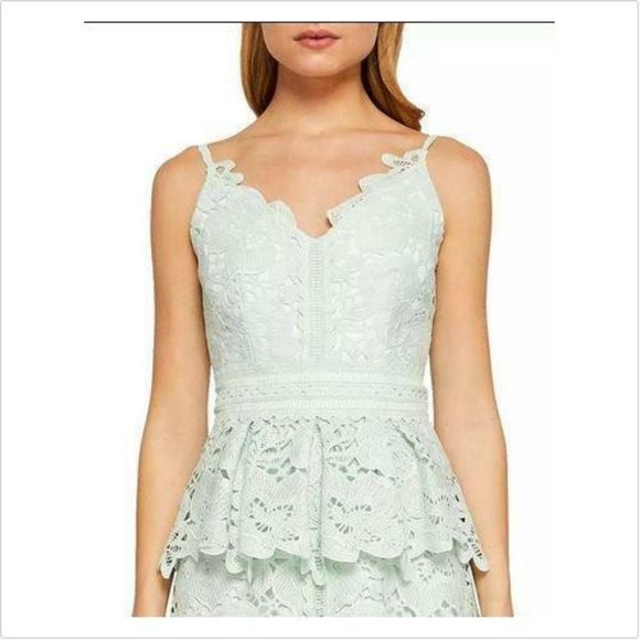 Ted Baker Nadiie Mint Lace Peplum Dress 6 - Picture 3 of 10